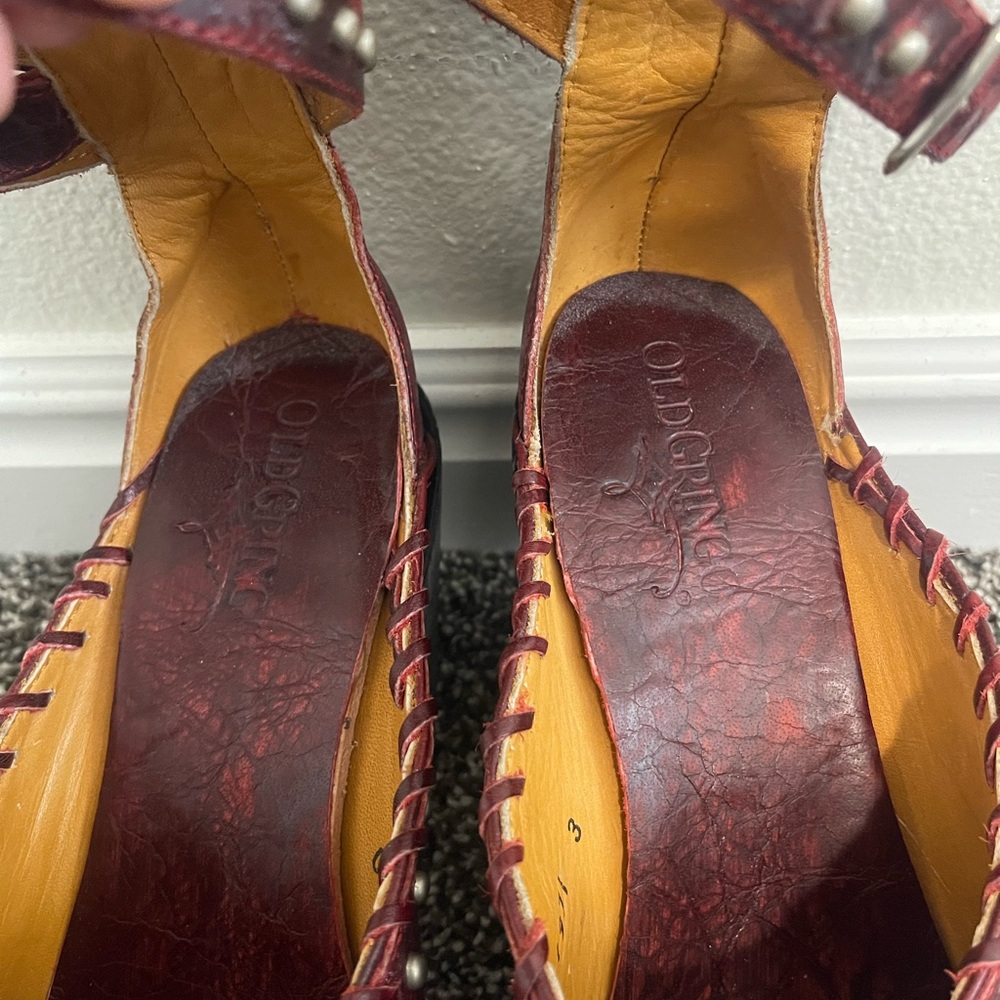 Old Gringo Burgundy Studded Leather Heeled Boots - Picture 3 of 12